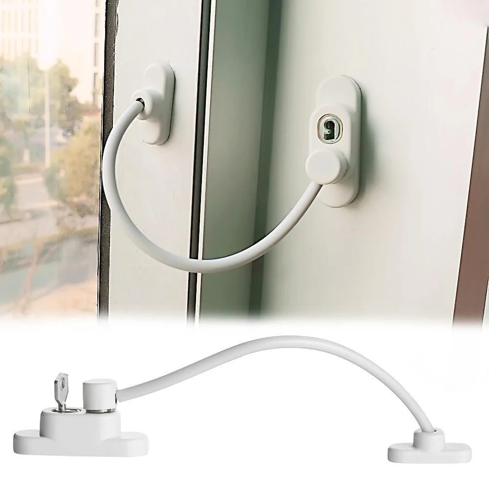 

#25 1pc Window Door Restrictor Child Baby Safety Security Cable Lock Catch Wire Car Window Cable Limit Lock Safety Key Lock