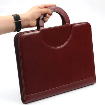 

Papers Zipped Ring Binder Conference Office School Creative Cute with calculator notebook A4 PU Bag Folder Briefcase