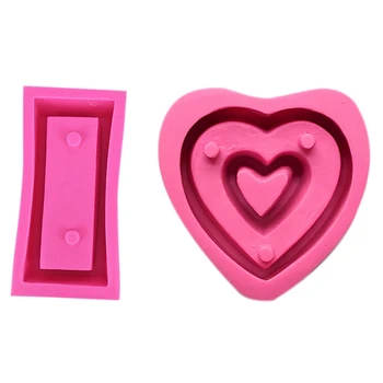 

2 Pcs I Love Your Heart Shape DIY Clay Cement Silicone Silicone Mold Plant Fleshy Flower Pot Mold, C & A
