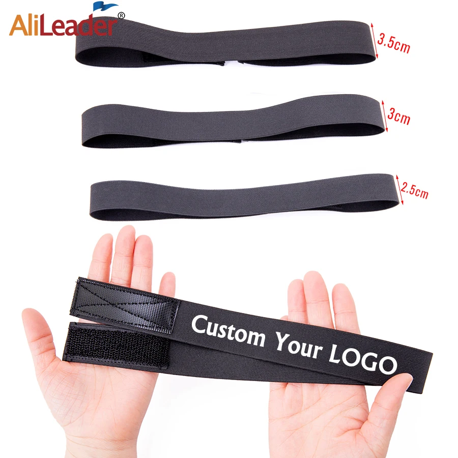 Melt Band Customized Own Logo Name Adjustable Edge Elastic Band for Wigs  Lace Melting Band Black