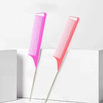 

Professional Hair Combs Steel Needle Multicolor Molding Plastic Tail Pick Comb Salon