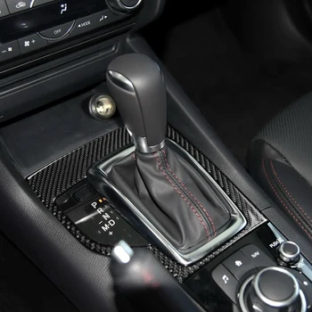 

FIT For Mazda 3 Axela 2014-2016 Car Center Control Gear shift panel decorative Carbon fiber cover trim strip interior 3D sticker