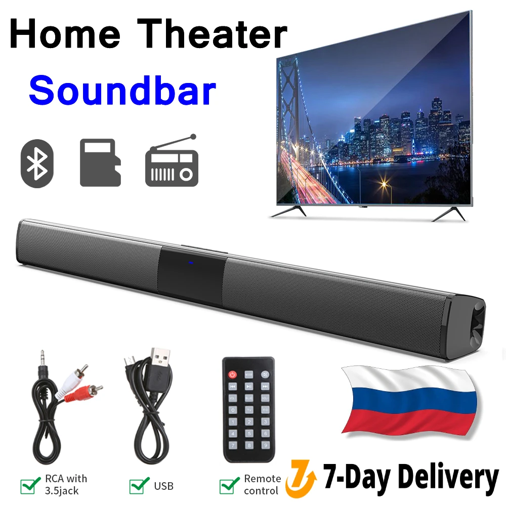 Home Theater System TV Soundbar Bluetooth Speaker Smart Wireless Sound Bar with Subwoofer Radio Speakers for PC Phone Boombox |