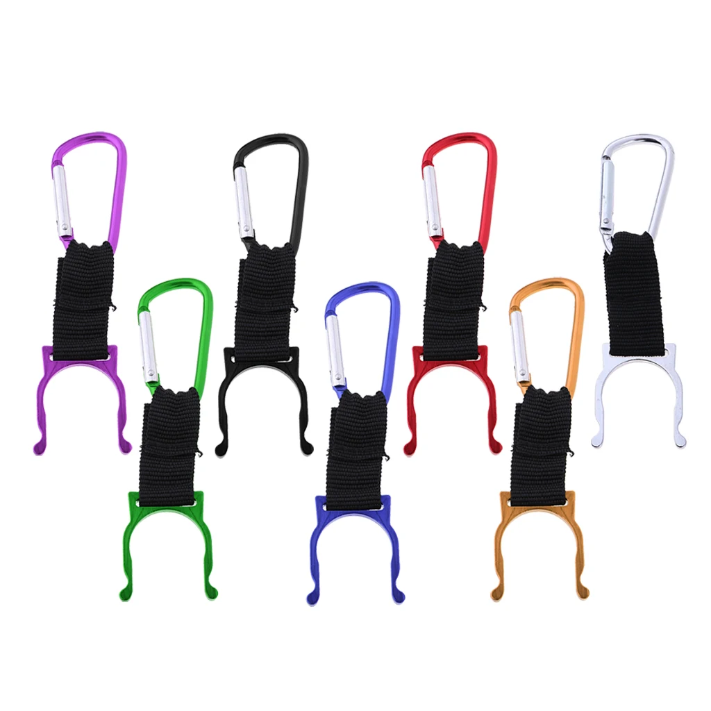 Cycling Bike Bicycle Water Bottle Carabiner D Ring Cup Flask Hook Holder with Aluminum Alloy Keyring Belt Clip