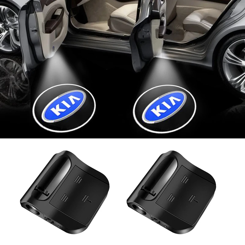 2pcs Wireless Led Car Door Welcome Laser Projector Logo Ghost Shadow Light Styling LED Lights for kia | Автомобили и мотоциклы