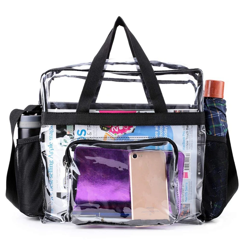 Bolsa de mano para seguridad de estadio, bolsa transparente para viaje y gimnasio, transparente, para trabajo, juegos deportivos y - AliExpress