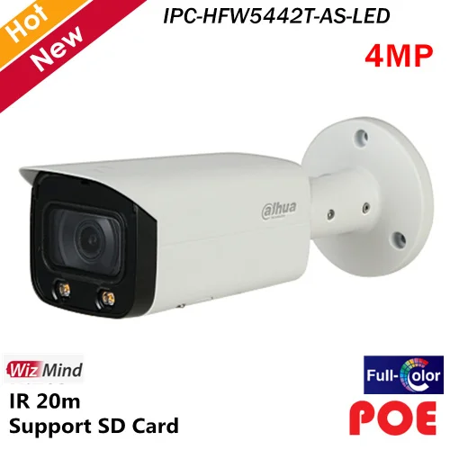 Dahua Pro-AI серия 4MP IP камера POE полноцветная цилиндрическая безопасности Поддержка