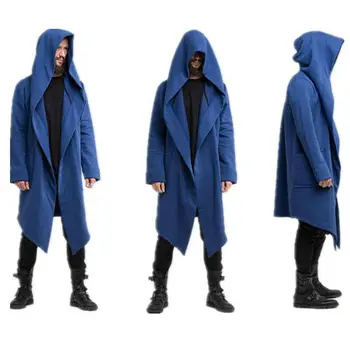 

Unisex Medieval Renaissance Assassin Coat Hooded Cardigan Jacket Hoody Long Top