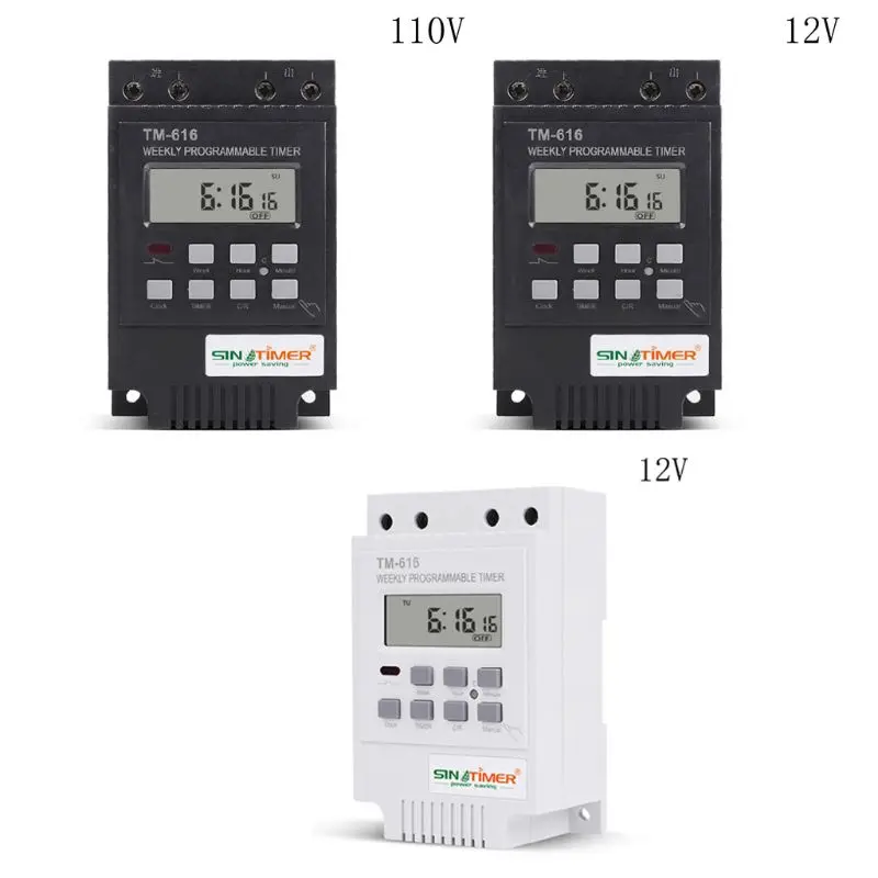 TM616W цифровой электронный таймер 110/12V 30A 17 установка программируемое реле