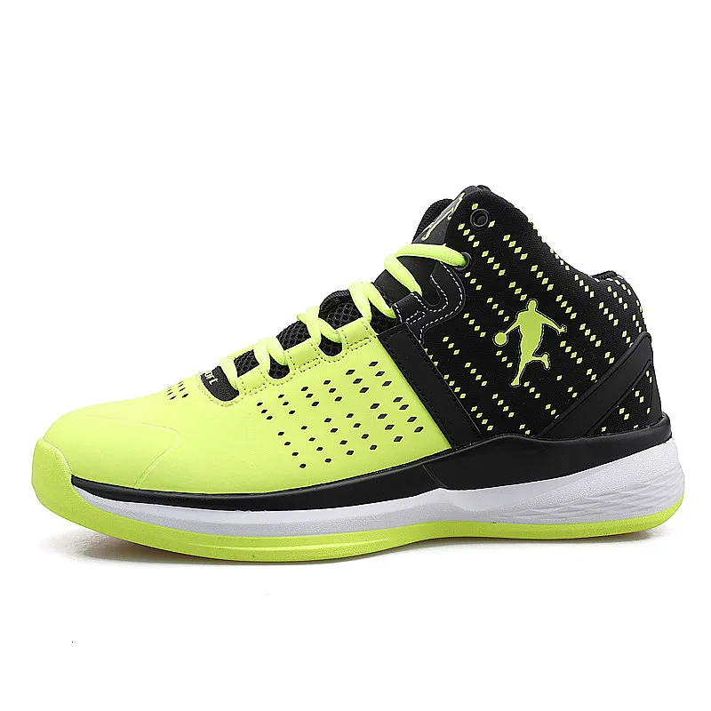 green BOUSSAC Breathable Jordan Basketball Shoes Men Retro High-top Air Cushioning Sneakers Man Shockproof Sport Shoes Outdoor Male - Цвет: green