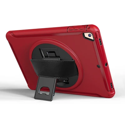 Чехол для iPad 9,7 6th iPad 9,7 5th Air 1 iPad 2 планшеты, детской кожи, безопасный противоударный ПК чехол с подставкой полная защитная крышка - Color: Red