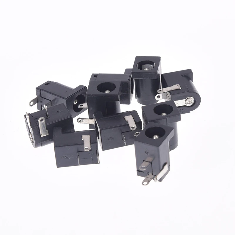 10PCS DC-005 Black DC Power Jack Socket Connector DC005 5.5*2.1mm Socket Round The Needle Hot Sales Accessories