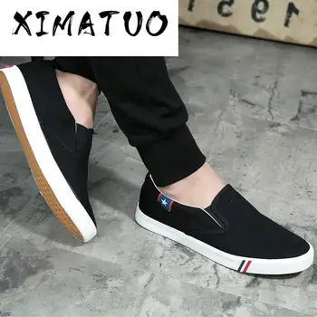 

Men Canvas Shoes White Sneakers Casual Loafers Mocassim Male shoes Adult Slip On Flats Summer Mens Trainers zapatos de hombre