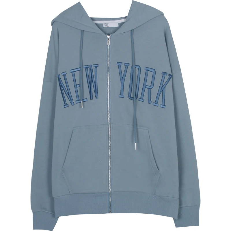 Haze Blue Vintage Letters Embroid Brand Quality