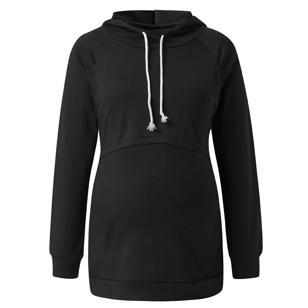 Hooded Women Pregnant Maternity Nursing Clothes Winter Autumn Fashion Breastfeeding Long Sleeve Top Shirt Ropa Para Embarazada