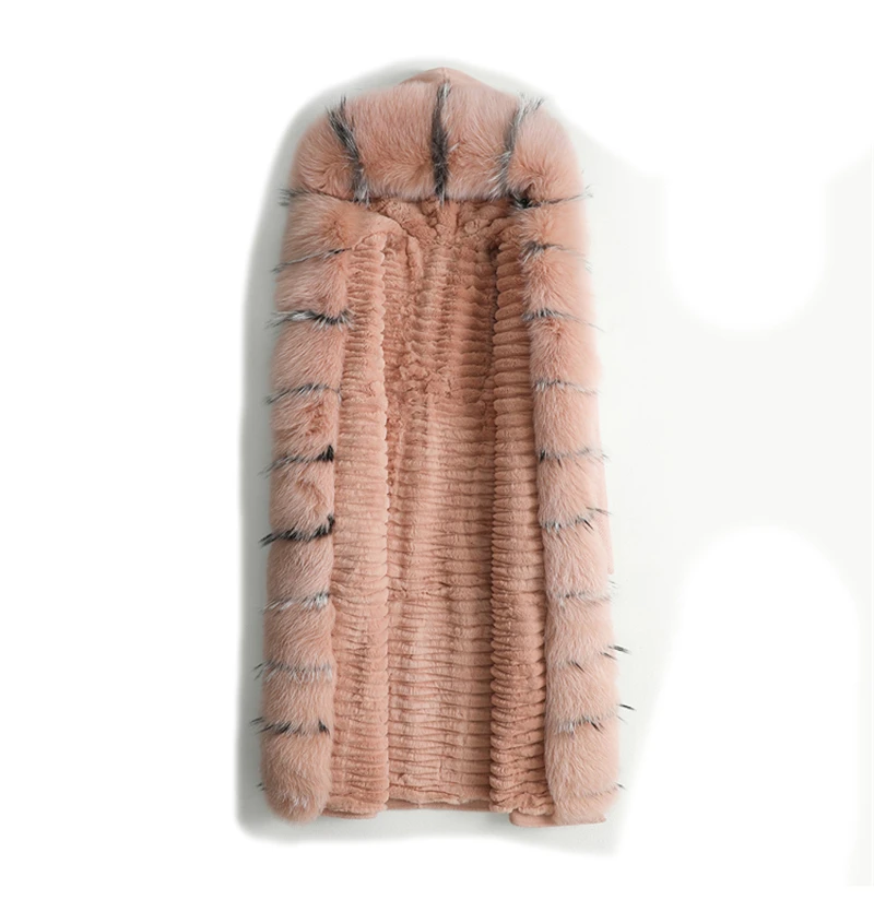 Aorice ZY18170 Женское пальто из шерстяной ткани леди Рекс подкладка из кроличьего меха лисий мех воротник досуг осень/зима шерсть длинная верхняя одежда
