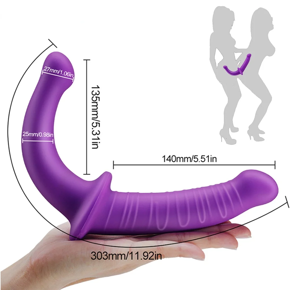 Double Head Dildo For Lesbian Couples Strapon Silicone Dildos Anal Vaginal Massage Double Ended Penetration Sex Toys For Woman - Dildos photo photo picture