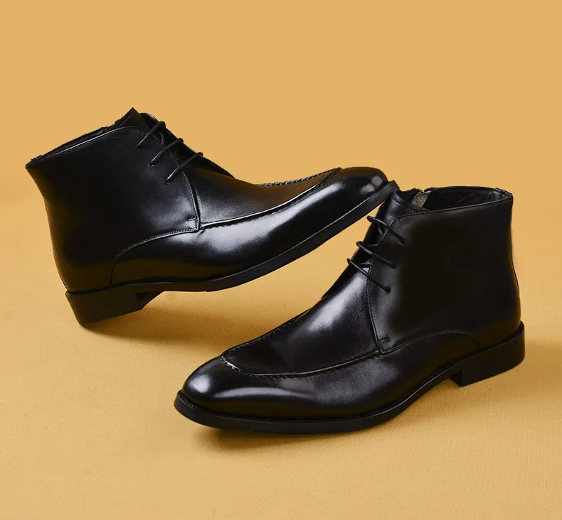 QYFCIOUFU/Коллекция года; сезон осень; мужские ботинки «Челси» из натуральной коровьей кожи; Мужские модельные ботинки; свадебные модельные короткие Ботинки Martin для мужчин