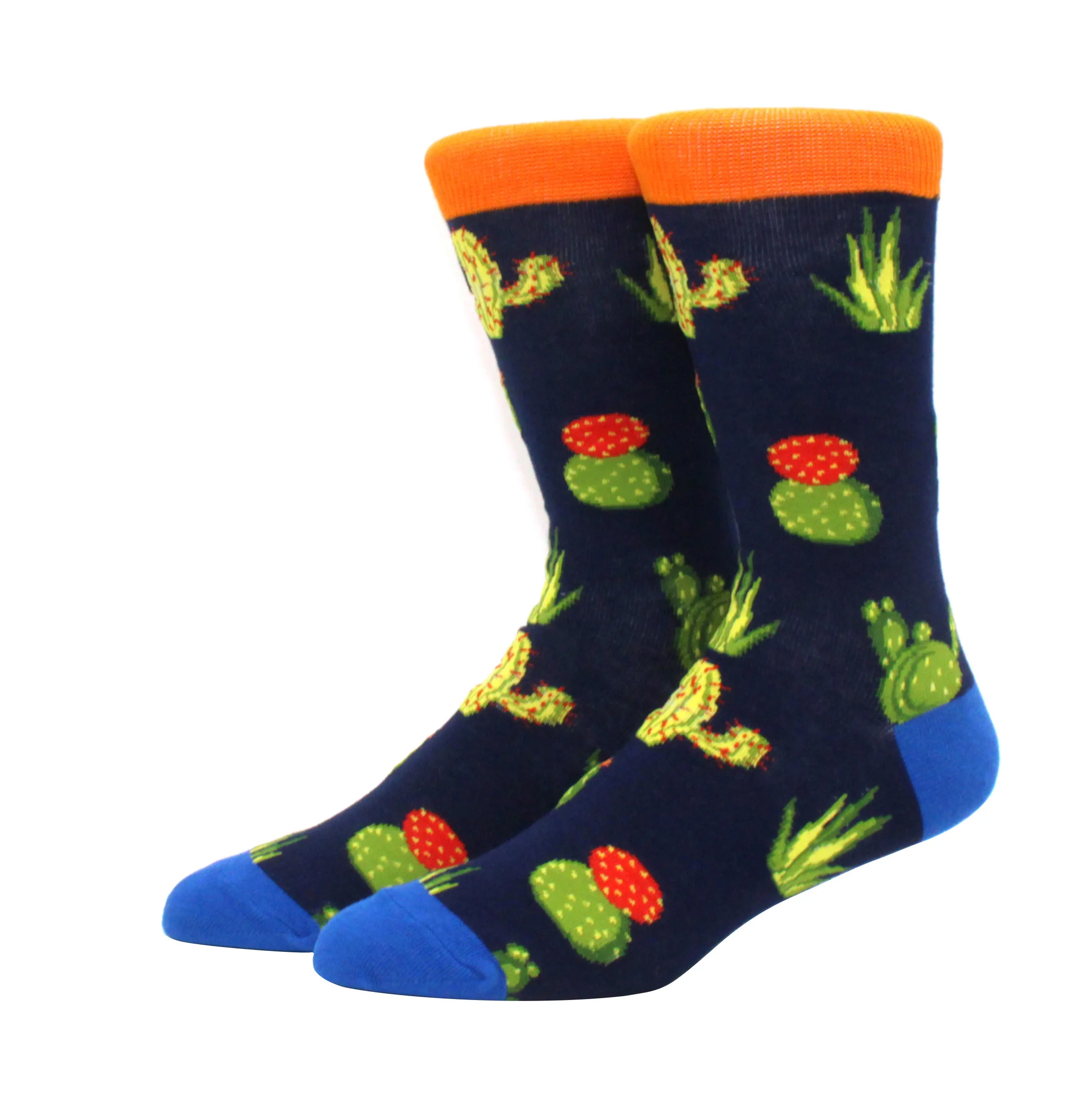 Vibrant Hiphop Cotton Men's Socks - Harajuku Fun Animal Design