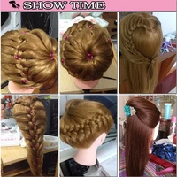 Tête de poupée colorée avec 85% cheveux humains mélangés de 60cm pour coiffeurs tête de Mannequin coiffures tête de formation de coiffure 5