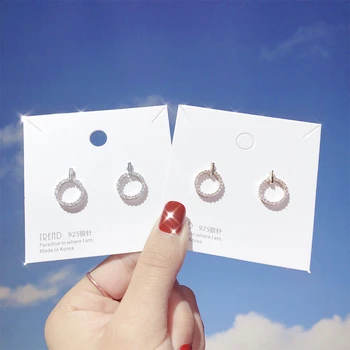 

Tiny Simple Round Crystal Geometric Women Earrings Vintage Fashion Jewelry Stud Earrings Girls Wedding Boucle D'oreille Gift