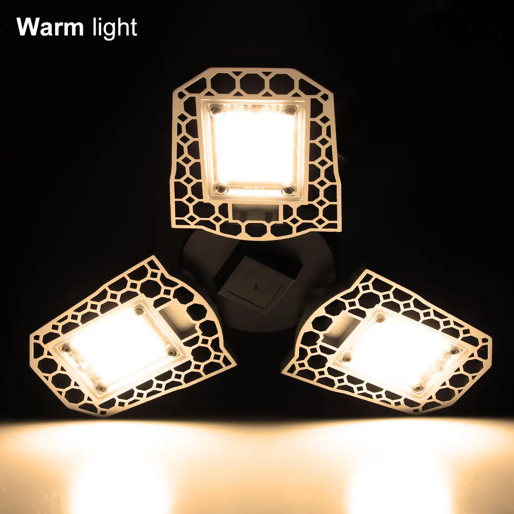 Warm White E27 Светодиодный светильник для гаража 60 Вт светодиодный деформируемый светильник регулируемый IP65 Водонепроницаемый промышленный светильник ing 80 Вт AC 100-277 в супер яркая лампа - Испускаемый цвет: Warm White