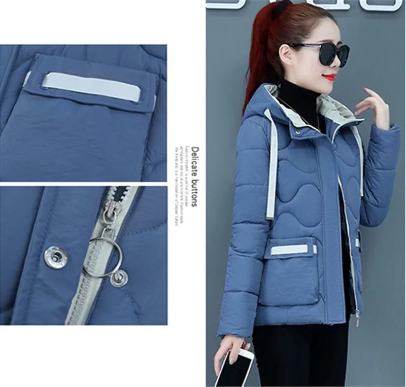 Winter Women Jacket Parkas New Hooded Short Cotton Padded Jacket Female student Thicken Warm Down Cotton Jacket Winter Coat Tops