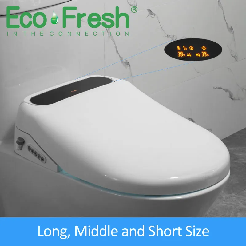 US $210.68 Ecofresh U O V Shape Intelligent Toilet Seat Electric Bidet Cover Smart Bidet Heated Toilet Seat Led Light Wc Smart Toilet Seat