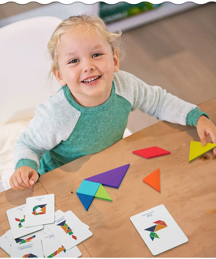MiDeer детский сад семь Tangram паззл детская деревянная развивающая игрушка для молодых студентов 3-6 лет 7 Tangram
