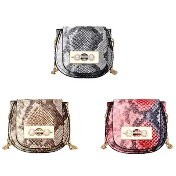 

Snake Print Crossbody Handbag Women Leather Small Shoulder Messenger Bag