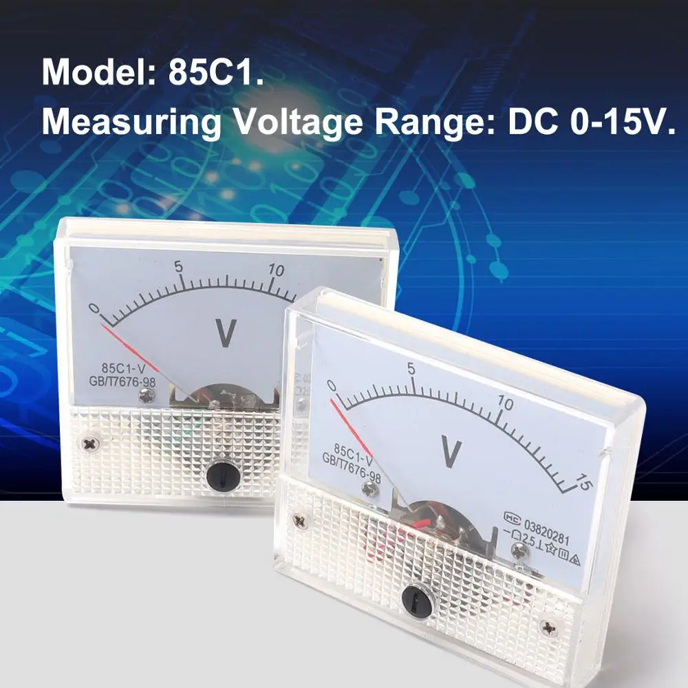 DC 0-15V Analog Volt Voltage Panel Meter Voltmeter Gauge