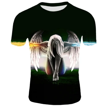 

3d Angel T shirt Men Women Summer Cool Short Sleeve Harajuku Men Clothing Hip Hop Tops Tees Dark Angel Print T-shirt 2XS-4XL