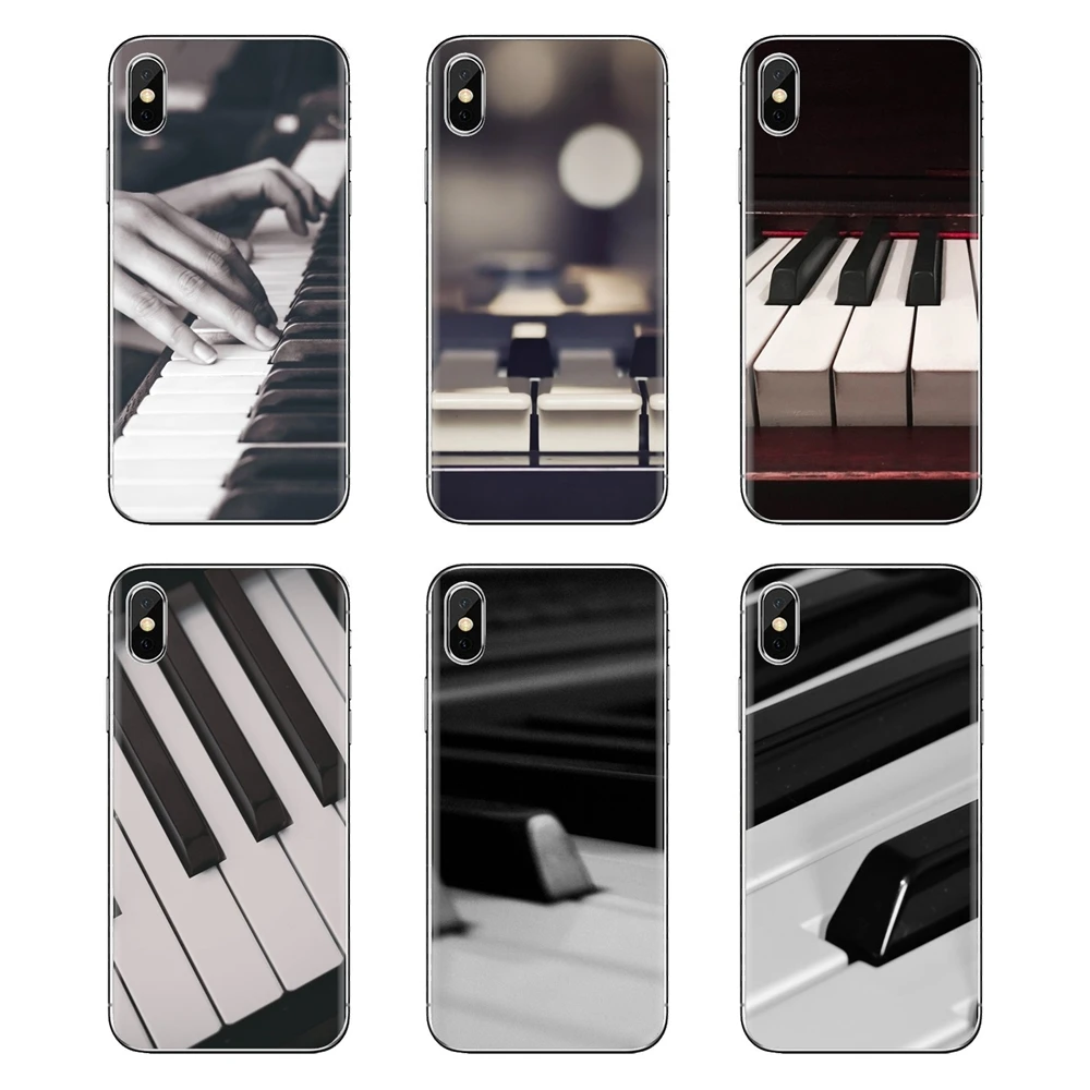 Soft Transparent Shell Covers For Samsung Galaxy S3 S4 S5 Mini S6 S7 Edge S8 S9 S10 Plus Note 3 4 5 8 9 Music Piano |