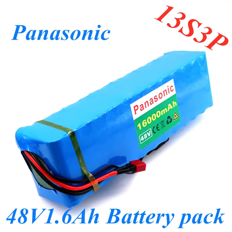 Panasonic 48v аккумулятор высокой емкости 48v 16Ah 1000w 13S3P литий-ионный аккумулятор для 54,6 v электрический велосипед скутер с BMS+ зарядное устройство