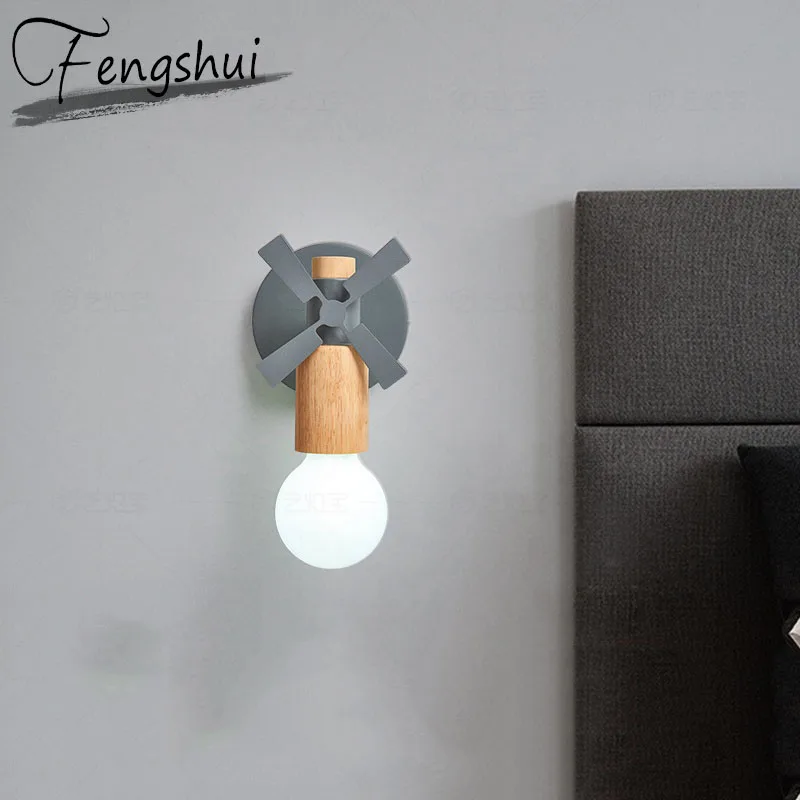 

Nordic LED Iron Acrylic Wall Lamp Lights For Home Bedroom Living Room Bedside Children's Room Study Windmill Wall Sconce Lamps