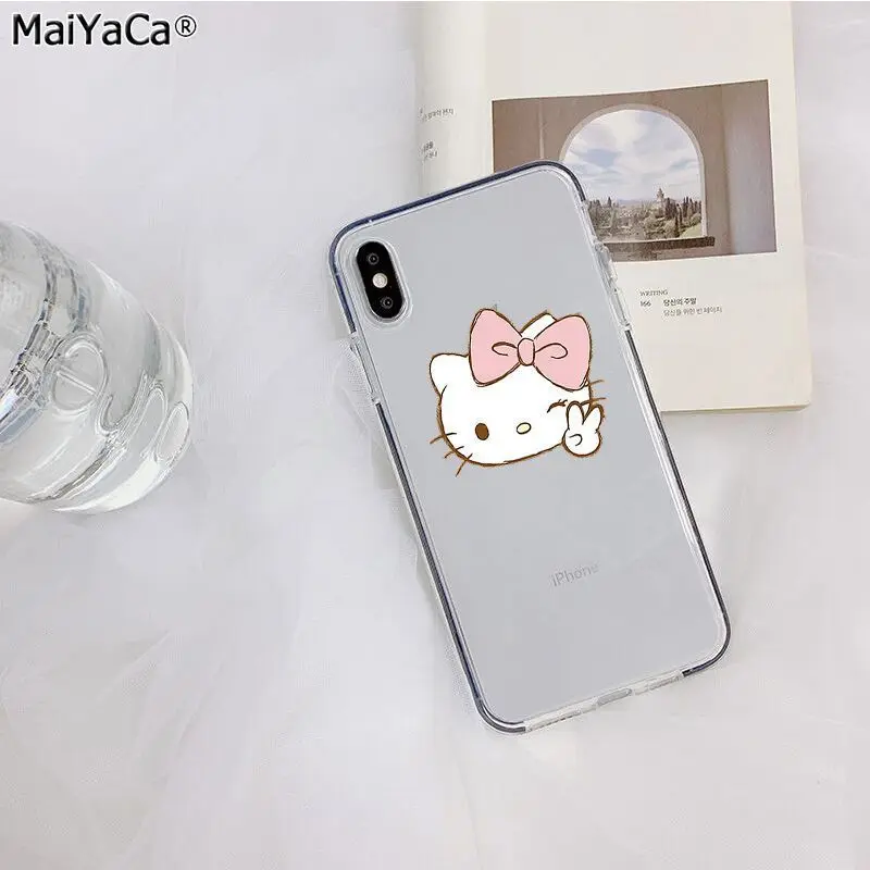 MaiYaCa милый Hello kitty на заказ fundas чехол для телефона с фото для Apple iphone 11 pro 8 7 66S Plus X XS MAX 5S SE XR Чехол для мобильного телефона
