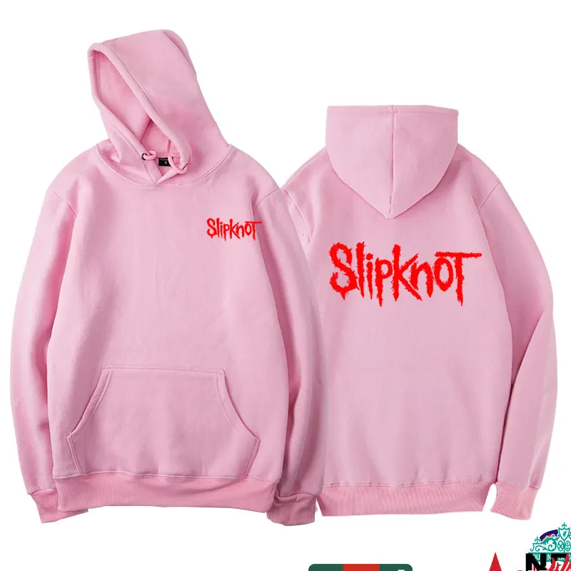 Розовый Для мужчин и женщин Письмо Рок Панк Рок-Группа Slipknot хип-хоп Уличная толстовки хлопок с длинными рукавами Спортивная одежда для бега - Цвет: Розовый
