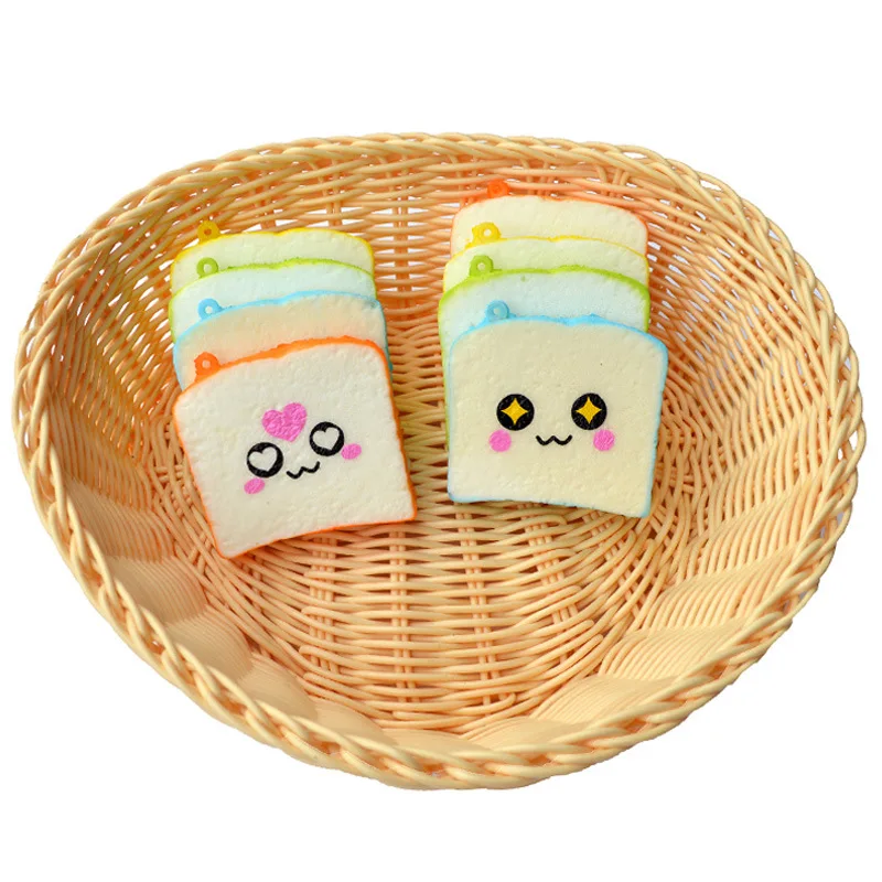 Мягкий медленный отскок моделирование 6 см хлеб ломтик Мобильный Подвеска-сумка для телефона Защита окружающей среды PU