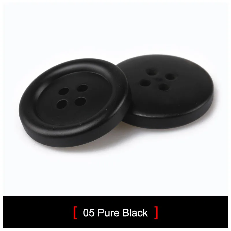 05 Pure black 100 шт./упак. высокое качество смолы кнопки 18 мм/20 мм/23 мм/25 мм для Костюмы пальто костюм черный Кофе Темно-синие высококачественный кнопки - Цвет: 05 Pure black