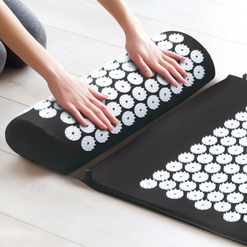Acupressure Mat/Pillow Massage Mat Rose Spike Massage and Relaxation Massager Cushion Acupuncture Sets Relieve Stress Back Pain