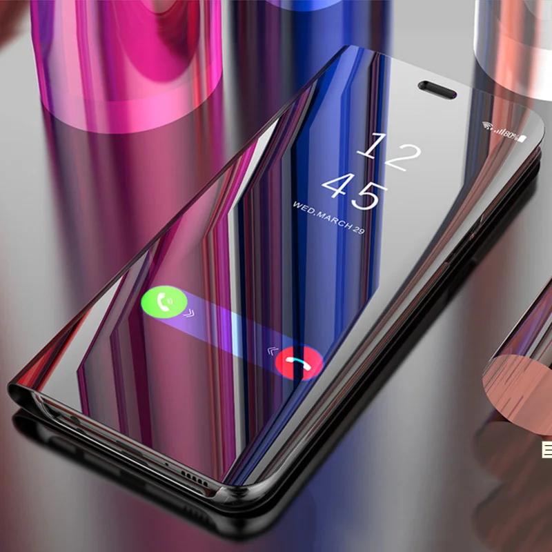 

Smart Mirror View Luxury Flip Phone Case For iPhone 7 8 X XS XR Cases For iPhone XS Max 5 5S SE 6 6S Plus Leather Back Cover