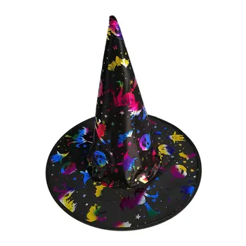 

Halloween Hat New Masquerade Props Magician Wizard Hat Children Adult Hot Color Gold Witch Hat Halloween Witch Color Gold Hat