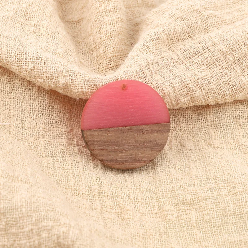 rose red round 2 шт, 28 мм, круглые серьги, Полимерные Подвески, деревянная подвеска, ювелирное изделие, винтажный скраб, браслет, ожерелье, аксессуар ручной работы - Окраска металла: rose red round