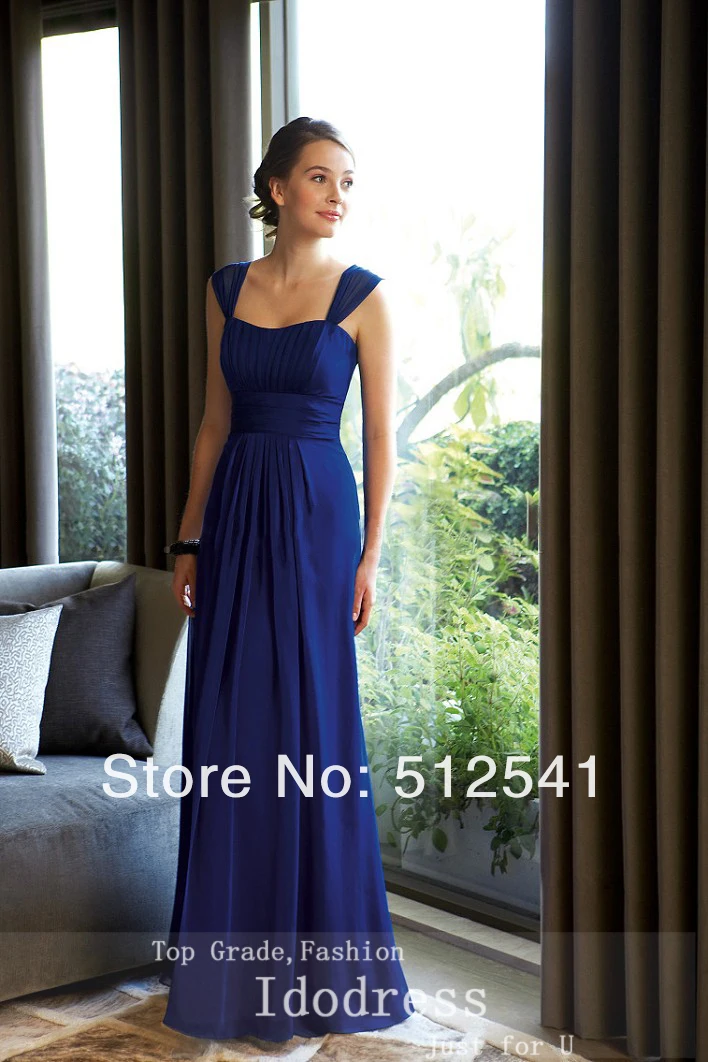 blue chiffon mother of the bridal pleats formal evening gown idodress 4.jpg