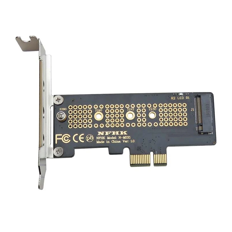 NGFF M Key SSD to PCI-e X1 Adapter Card,Compatible para Samsung 960 970 Evo SSD Sintech Nvme PCIe M.2 