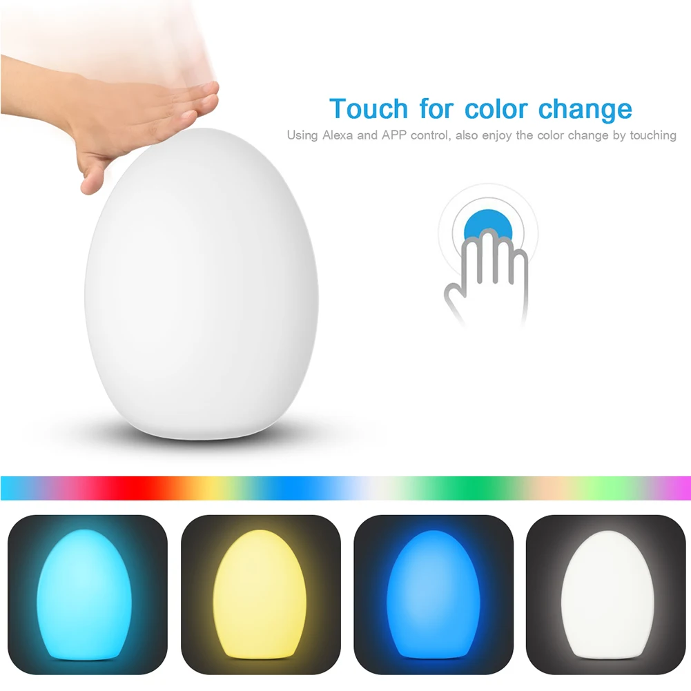 Travel Waterproof Dimmable Timing Bulb WIFI Phone Remote Night Light Smart RGB Color Changing Touch Control For Google Home