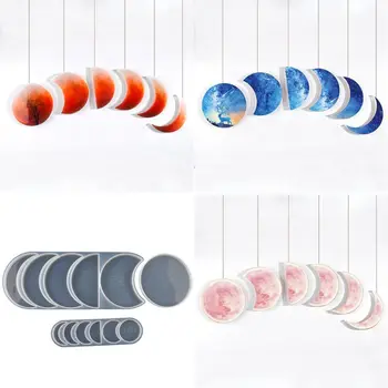 

1 Set Starry Lunar Eclipse Resin Mold Astronomy Crescent Moon Phases Silicone UV Resin Casring Mold Moon Plant diy Craft Tools