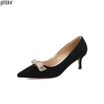

2020 New Spring Woman Pumps Handmade Genuine Leather Shoes Sexy Pointed Toe Mature Office Lady Elegant Shoes Pumps