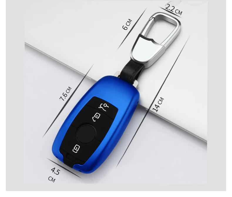 Car Aluminium Alloy Key Case Cover protector For Mercedes Benz E Class E300L C260L A200L C180L GLC260L Accessories Car Styling