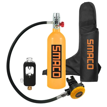 

Cylinder Diving Air Tank Scuba Diving Respirator Refill Adapter Snorkeling Breathing Equipment with Pouch 1L Scuba Oxygen